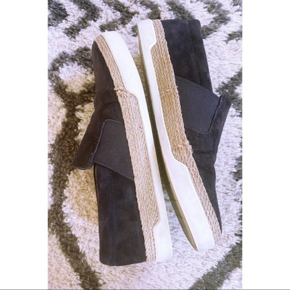 VINCE Navy Suede Slip On Jute Sneaker Shoes Blue - Picture 5 of 8